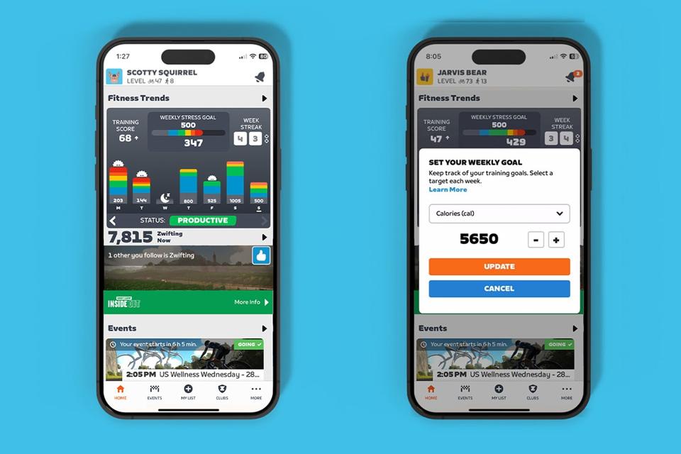 Capas de pantalla de Zwift Companion