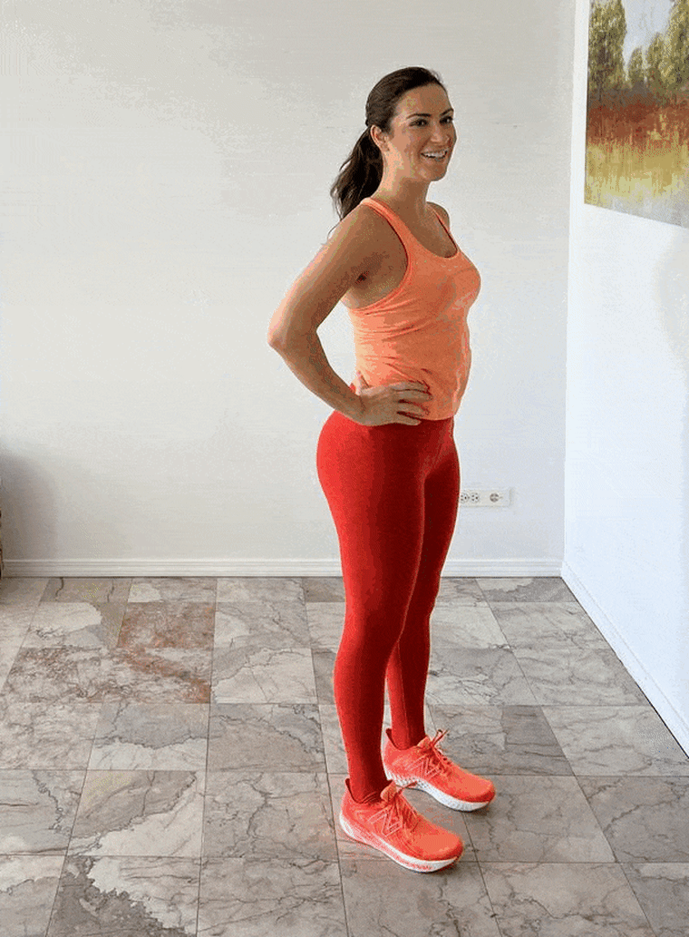 Estocada hacia atrás con el brazo de la pierna hacia atrás