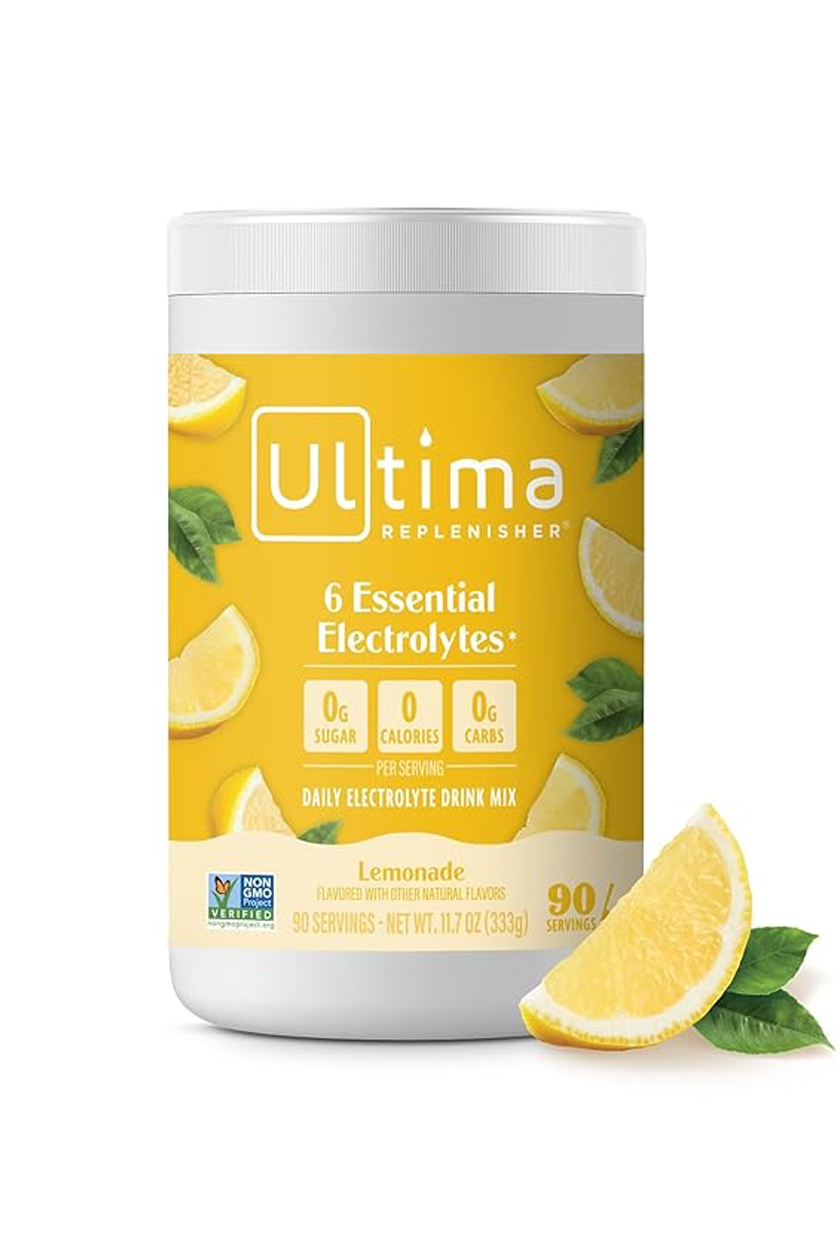 Mezcla diaria de bebidas en polvo con electrolitos Ultima Replenisher – Sin azúcar – Limonada, 90 porciones – Polvo hidratante con 6 electrolitos esenciales y oligoelementos – Keto Friendly, vegano, sin OGM