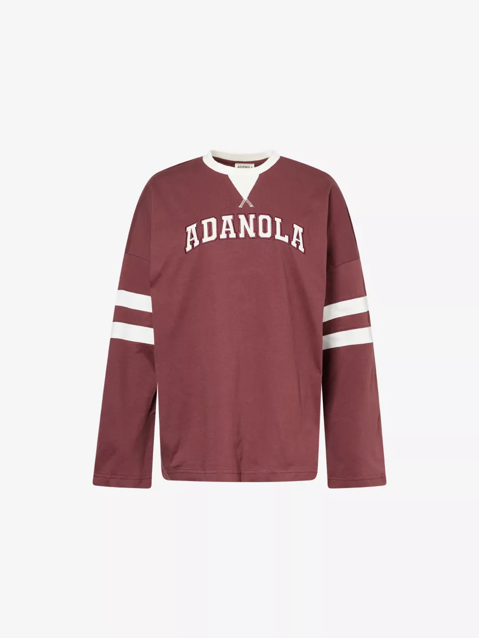 Jersey de algodón de manga larga Varsity Boxy - Xs