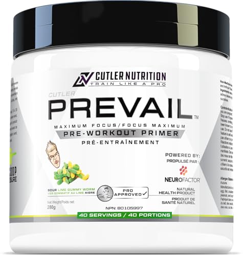 Prevail Pre-Workout Powder con nootrópicos: Suplemento avanzado de energía y enfoque con L Citrulina, Alpha Gpc, L Tirosina Pre-Entrenamiento para hombres y mujeres | Goma de lima agria, 40 cucharadas