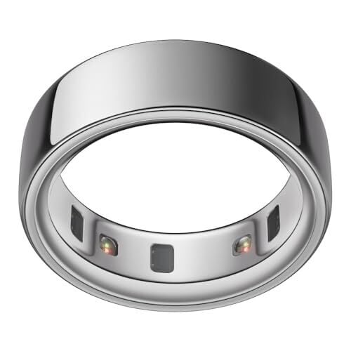 Oura Ring 4 - Plata - Tamaño 9 - Anillo inteligente - Juego de tamaño 4 con anillo Oura de primer tamaño - Seguimiento del sueño portátil - Ritmo cardíaco - Monitor de actividad física - Hasta 8 días de duración de la batería