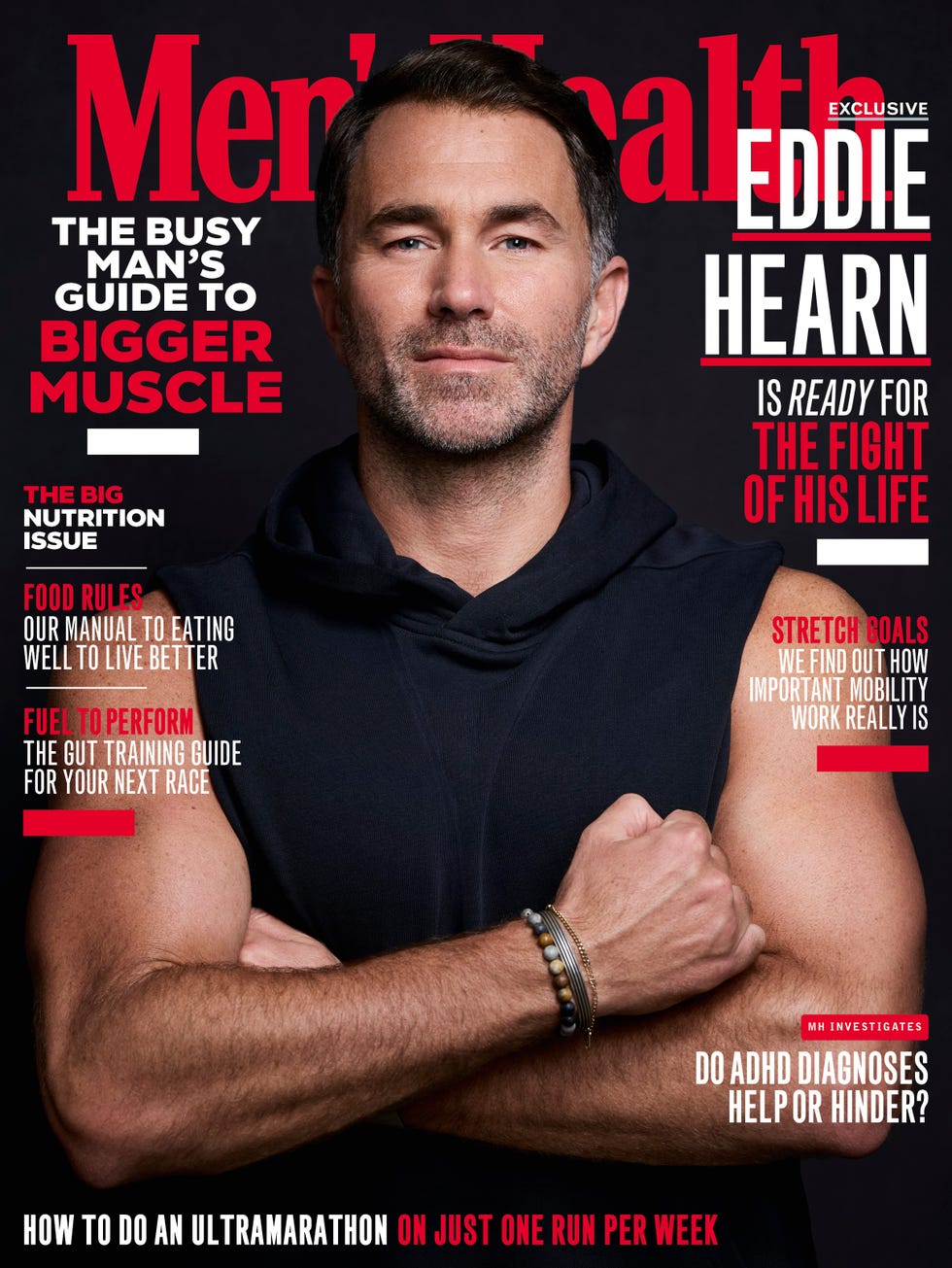 La portada de una revista de salud masculina muestra una figura masculina borrosa.
