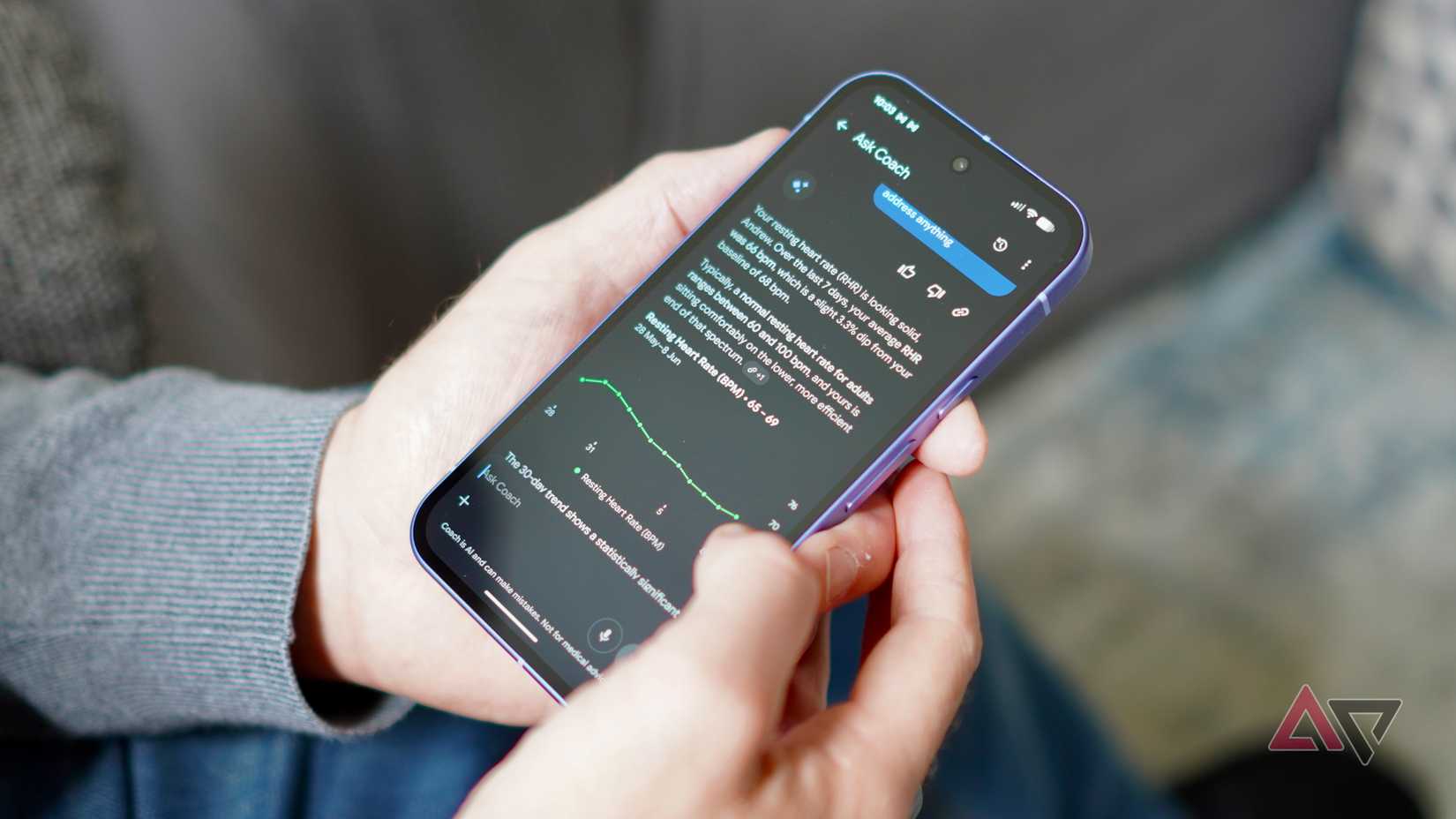 Haz preguntas al AI Coach en la aplicación Google Health
